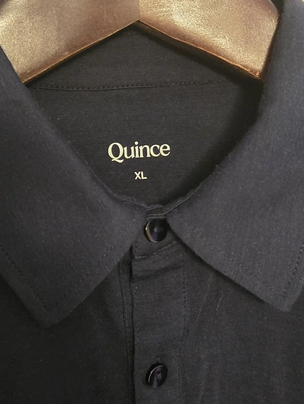 Quince Men's Polo XL Navy Blue Merino Wool Solid - Picture 3 of 11